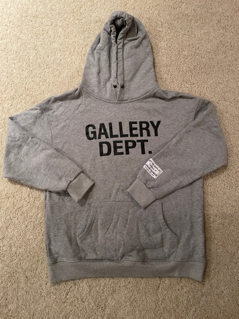 Gallery Dept Gray Crewneck Hoodie with Bold Front Logo